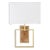 Matthew Izzo Home - Trace Burlwood and Brushed Brass Wall Sconce With White Linen Shade For Sale