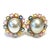 Bochic "Orient" Vintage Pearl & Multi Fancy Sapphire Earrings Set 18K Gold&Silver For Sale - Image 4 of 18