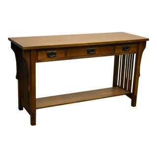 Crafters and Weavers Mission 3 Drawer Crofter Style Console Table For Sale
