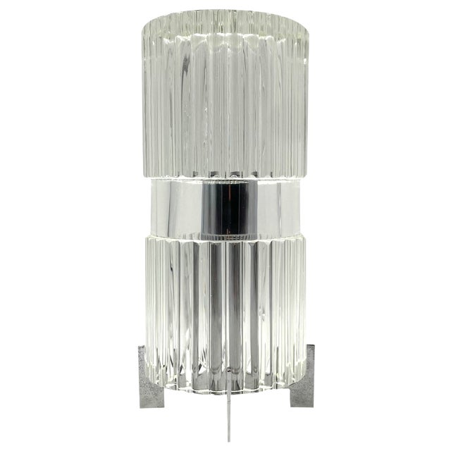 Vintage Italian Glass Table Lamp, 1970s For Sale