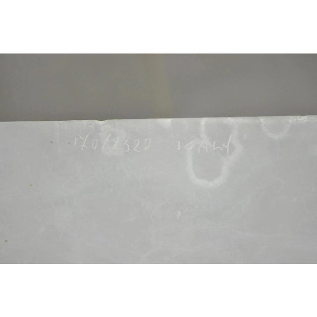 Stone Vintage Italian Carved White Alabaster Lion Head Sculpture Statue Figure (A) For Sale - Image 7 of 10