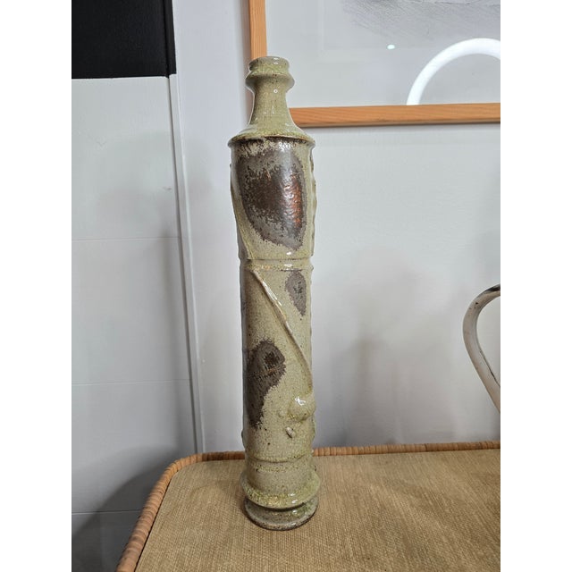 Ceramic Brutalist Wabi-Sabi Style Sculptural Vase in Handcrafted Glazed Stoneware, 1968 For Sale - Image 7 of 7