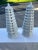 PORCELAIN WHITE PAGODAS with hollow out for candles .Great for mantal, outside patio, dining table. MAKE A...