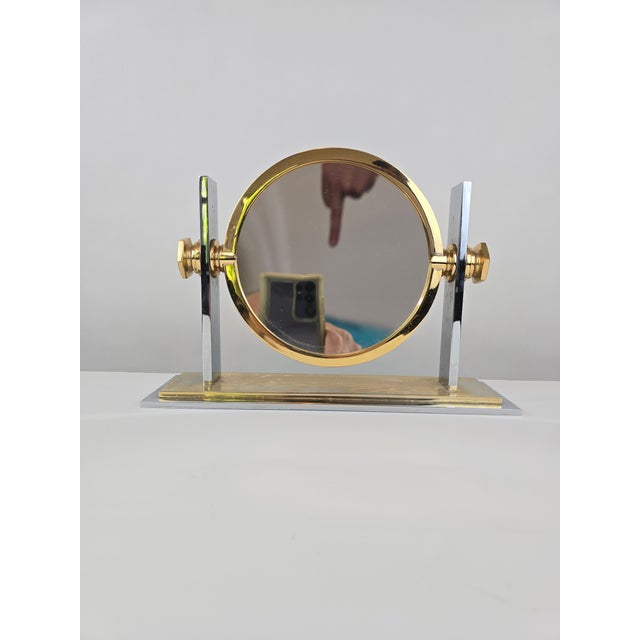 Mid 20th Century Mid 20th Century Karl Springer Attributed Tabletop Vanity Mirror - Small For Sale - Image 5 of 8
