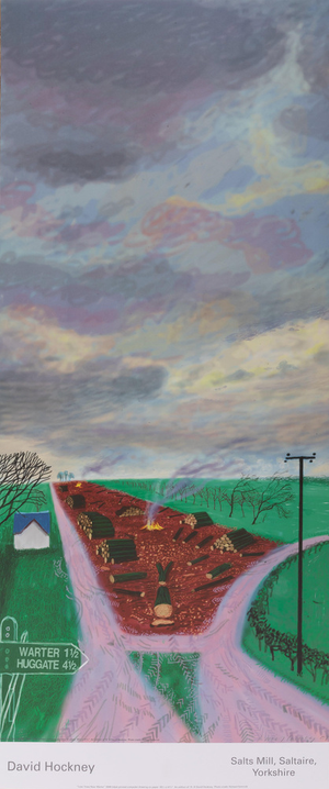 Near Water Poster after David Hockney