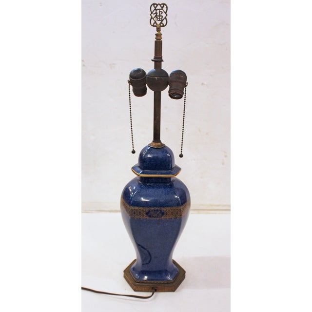 Art Deco Circa 1920s English Wilton Ware Bleu Royal Staffordshire Lamp For Sale - Image 3 of 8
