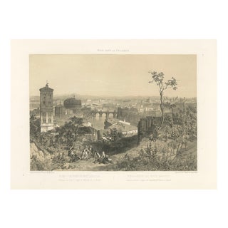 Benoist, Panoramic View from Janiculum Hill, Rome Tiber & Vatican, 1860s, Print For Sale
