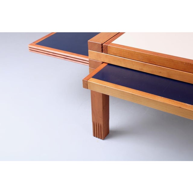 1980s Modular Blue and White Square Hexa Coffee Table by Bernard Vuarnesson for Bellato, 1980s For Sale - Image 5 of 17