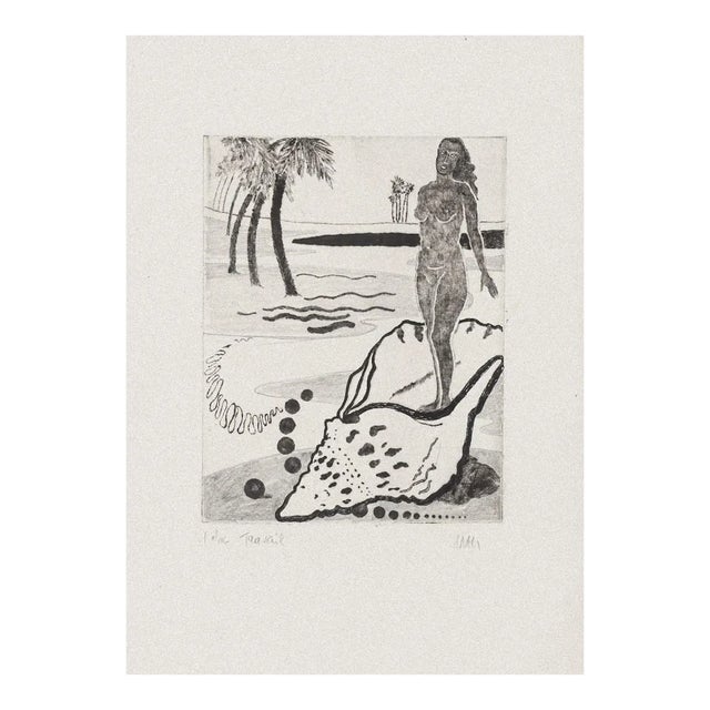 Robert Naly, Marine Nature, Etching on Paper, 1950s For Sale
