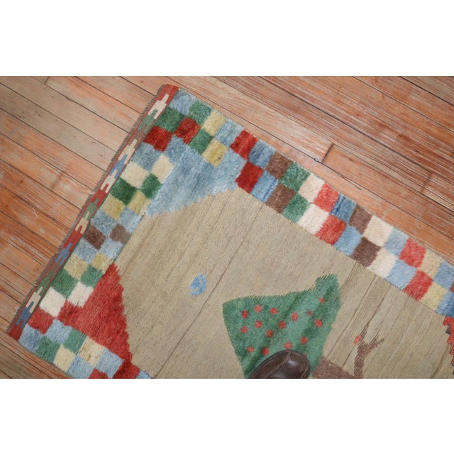 Ivory Late 20th Century Zabihi Collection Persian Gabbeh Souf Rug - 2'6" x 3'11" For Sale - Image 8 of 8