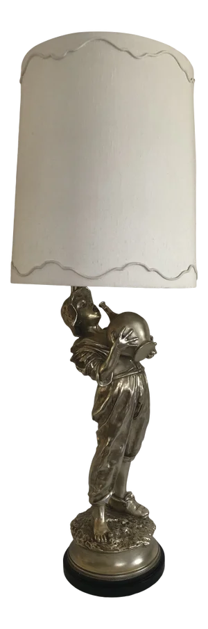 Mid Century Original Figural "Boy With Jug" Double Light Electric Floor Lamp by Marbro Lamp Co.