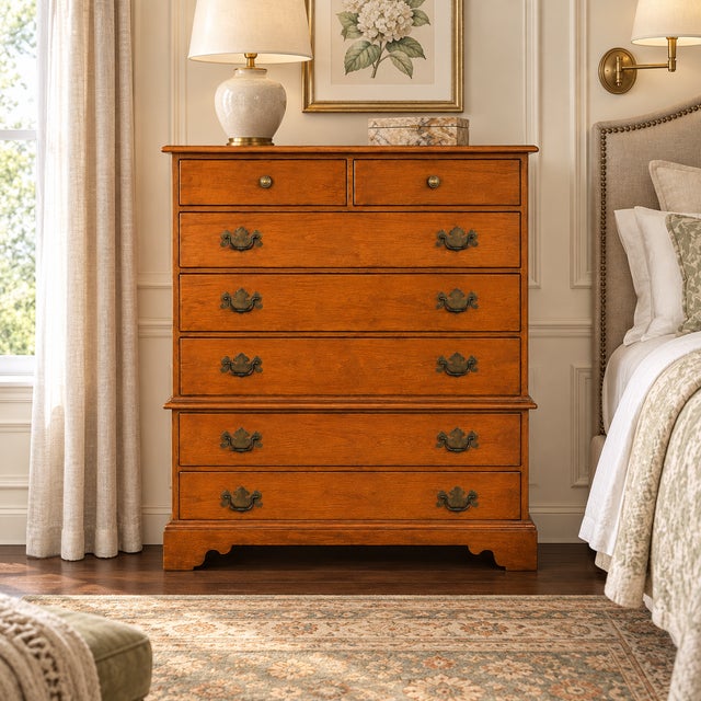 Vintage Solid Maple Nutmeg Wood Ethan Allen Chest of Drawers For Sale - Image 11 of 11