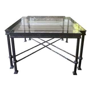 Late 20th Century New York Design Center Wrought Iron and Glass Coffee Table For Sale