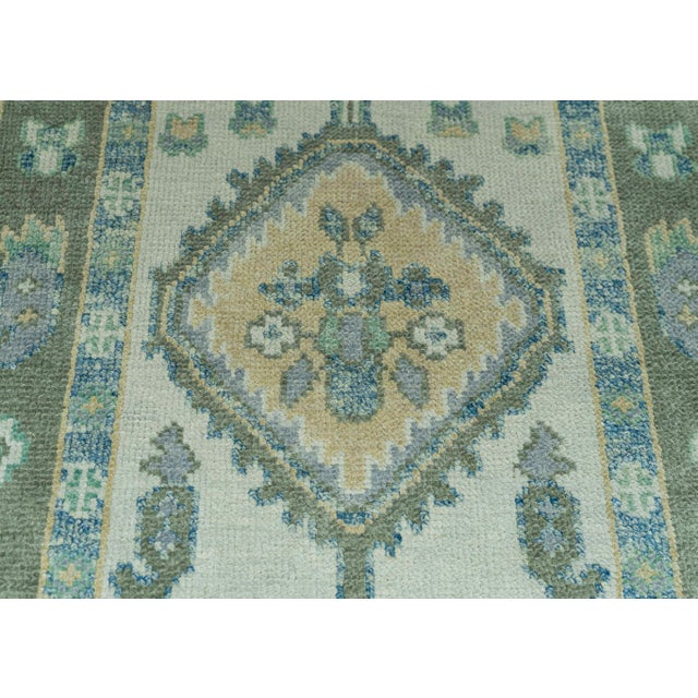 Turkish Turkish Oushak Rug 3' x 12'3" #19168 For Sale - Image 3 of 8