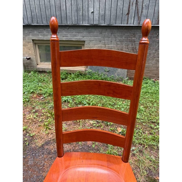 Vintage Shaker Style High Ladder Back Solid Wood Dining Chairs. Set of 4. For Sale - Image 10 of 15