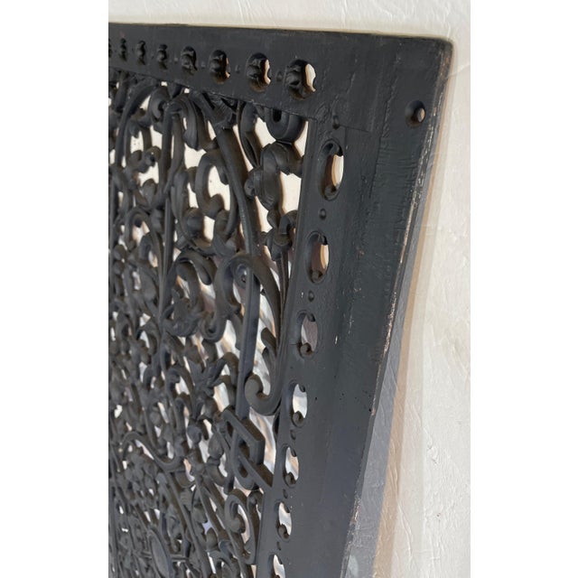 Metal Circa 1880 Large Reclaimed Antique Cast Iron Heat Registers - A Pair For Sale - Image 7 of 7