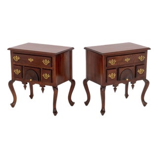 Pair of Queen Anne Style Mahogany Lowboys For Sale