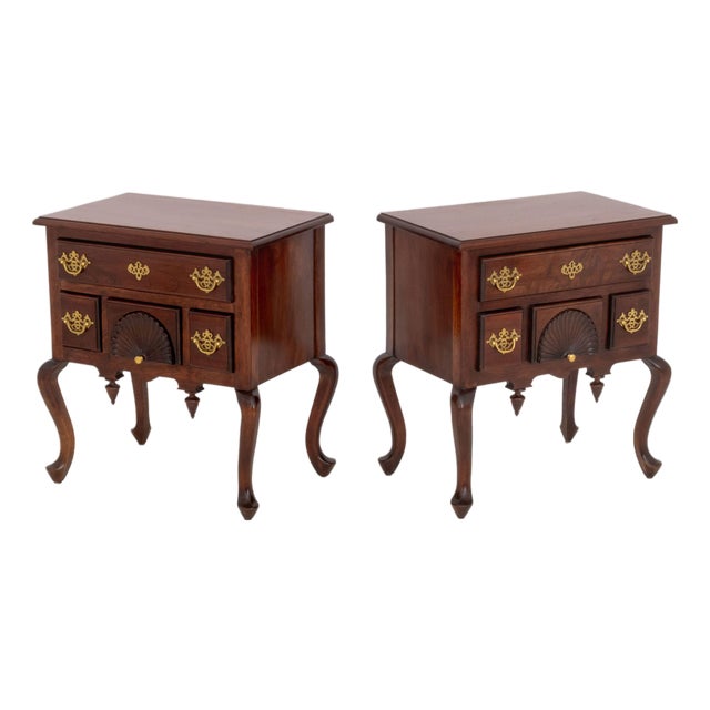 Pair of Queen Anne Style Mahogany Lowboys For Sale