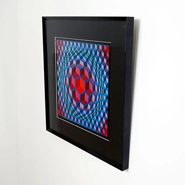 Victor Vasarely, Framed Serigraph, Printed by Editions Du Griffon, 1972 For Sale - Image 6 of 9
