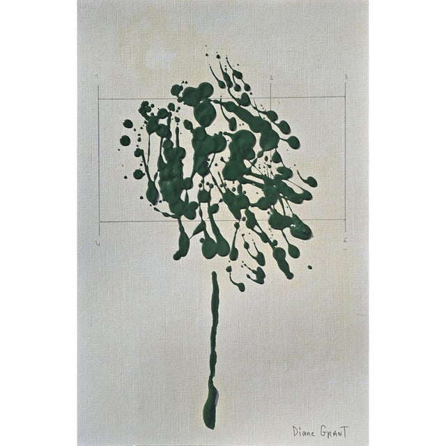 2020s Set of 6 - One-of-a-Kind Dark Green Botanical Organic Modern Original Oil Paintings / Herbarium / Floral / Earth Tones For Sale - Image 5 of 12