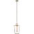 Presidio Petite Caged Pendant in Hand-Rubbed Antique Brass with White Glass Designer: Ian K. Fowler Fixture Height: 18"...