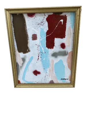 Contemporary Abstract Expressionist Oil Painting, Framed