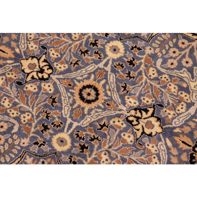 Shabby Chic 1990's Pak-Persian Blue/Gold Wool Rug - 10'0'' X 14'2'' For Sale - Image 4 of 9