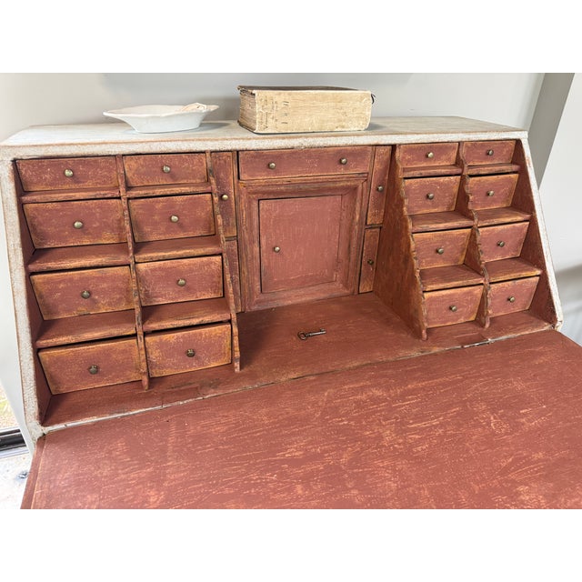 Early 19th Century Early 19th C. Swedish Gustavian Style Painted Drop Front Writing Desk For Sale - Image 5 of 10