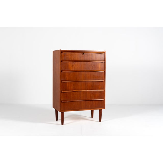 Vintage Danish Teak Tallboy Chest of Drawers, 1960s For Sale - Image 13 of 13