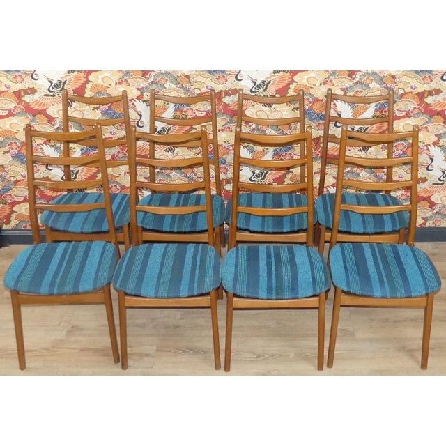 Blue Turquoise Dining Chairs, 1960s, Set of 4 For Sale - Image 8 of 14