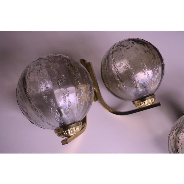 Brass and Glass Double Wall Lights, 1970s, Set of 2 For Sale - Image 11 of 14