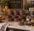 Ceramic Vintage Curzon Brown & White Pinstripe Ceramic Coffee, Hot Chocolate, or Soup Mugs, Set of 10 For Sale - Image 7 of 7