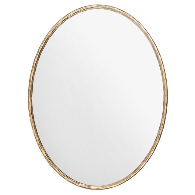 Not Yet Made - Made To Order Jebediah Oval Metal Mirror - Brass For Sale - Image 5 of 5