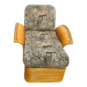 Vintage Paul Frankl Rattan Chaise Lounge