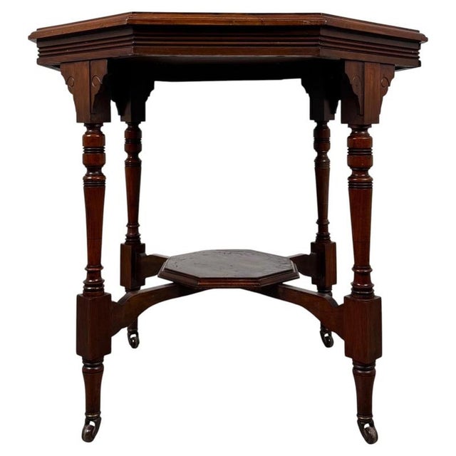 Vintage Octagonal Side Table in Mahogany For Sale - Image 6 of 7