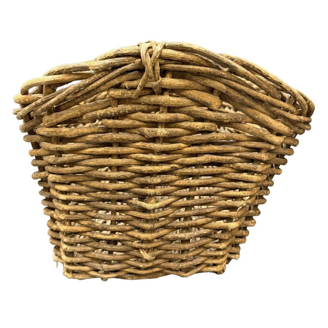 Camel French Woven Wicker Garden Trug For Sale - Image 8 of 12