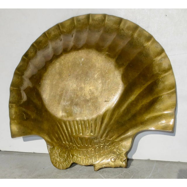 Mid-Century Bronze Shell Dish Circa 60s Danish Modern For Sale - Image 4 of 6