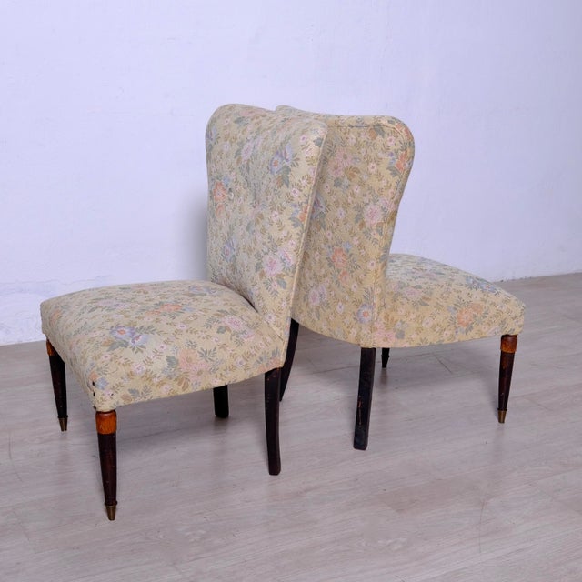 Vintage Italian Lounge Chairs and Ottoman, 1950s, Set of 3 For Sale - Image 11 of 15