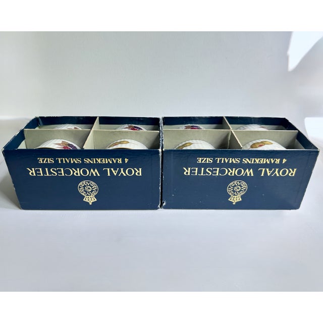 Vintage Set of 8 English Royal Worcester Evesham Gold Ramekins For Sale - Image 15 of 18