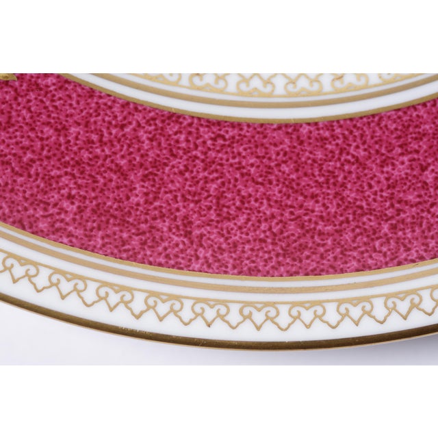 Paint Vintage Wedgwood Ruby Gilt Encrusted Dessert or First Course Plates - Set of 16 For Sale - Image 7 of 8