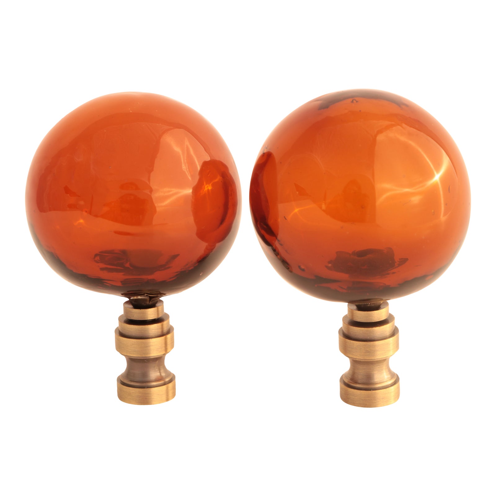 Brown Blown Glass Lamp Finials a Pair Chairish
