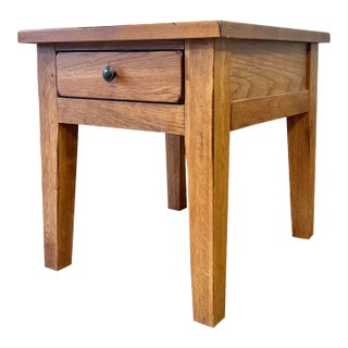 Broyhill Attic Heirlooms Farmhouse Oak Side Table For Sale