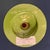 A striking vintage studio art pottery covered urn featuring a rich olive green glaze accented by an expressive cream...