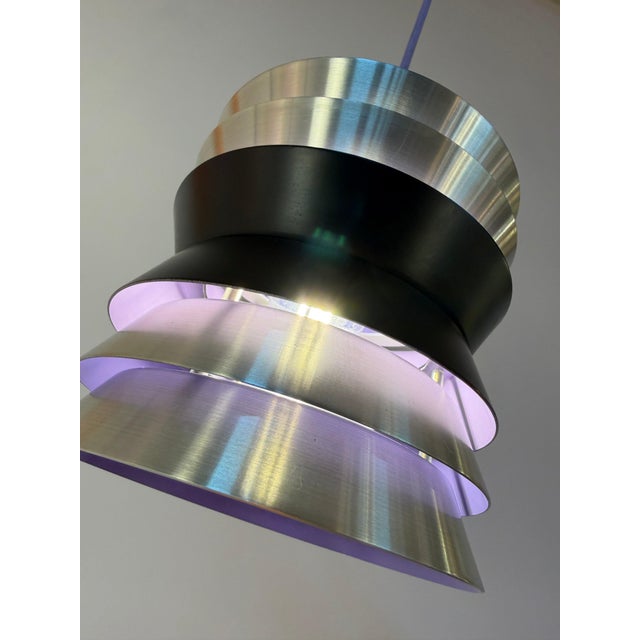 Trava Hanging Lamp in Silver, Black and Orange by Carl Thore for Granhaga For Sale - Image 6 of 11