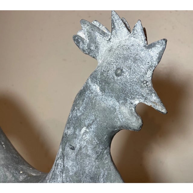 Antique Handmade Forged Steel Folk Art Rooster Bird Statue Sculpture Figure For Sale In New York - Image 6 of 15