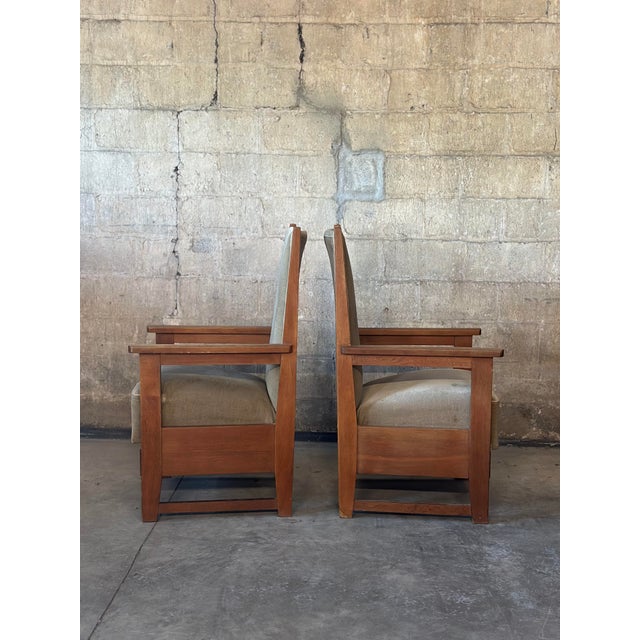 Mid-Century Modern Wouda Style Dutch Haagse School Chairs in Velvet, Pair For Sale - Image 3 of 12