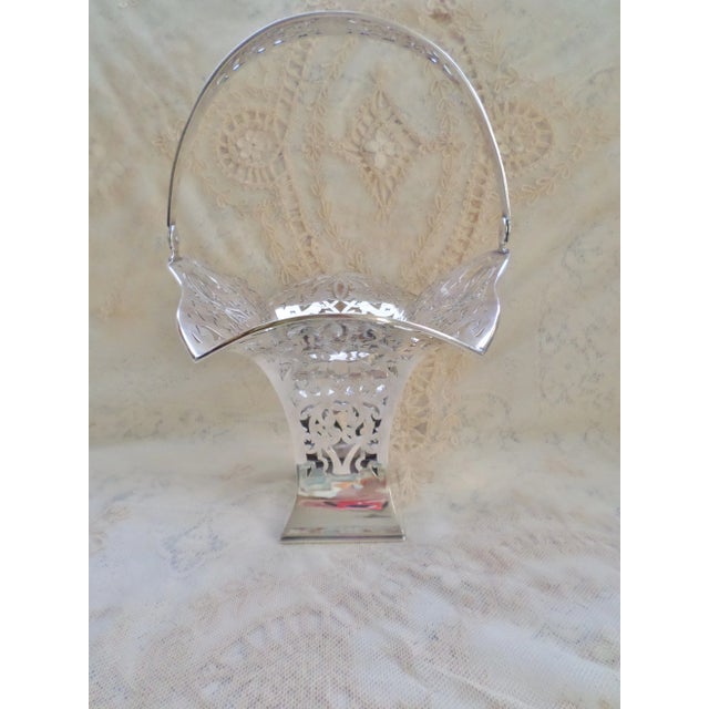 Silver Antique Shreve, Crump & Low Pierced Sterling Silver Brides Basket For Sale - Image 8 of 13
