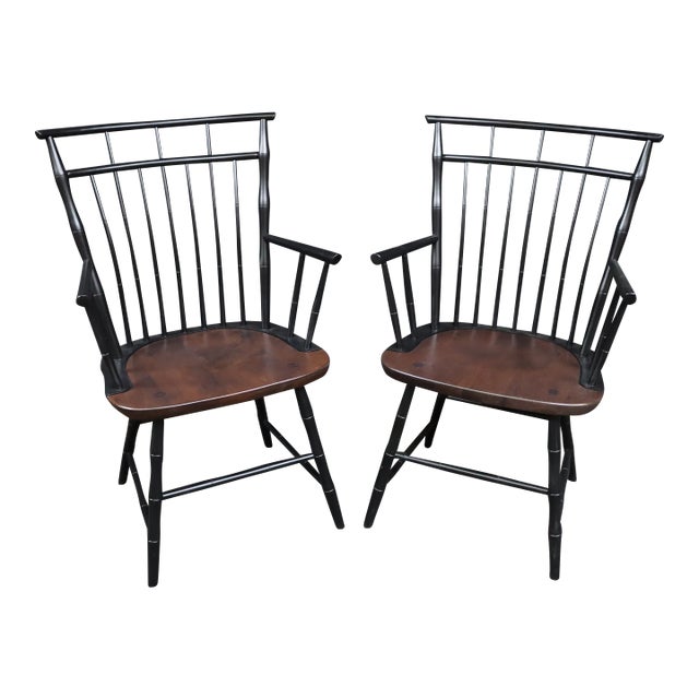 Benchmade Bamboo Style Cherry Armchairs For Sale