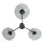Tre Satin Black Nickel and Clear Glass Flush Mount by Fabio Ltd For Sale