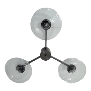 Tre Satin Black Nickel and Clear Glass Flush Mount by Fabio Ltd
